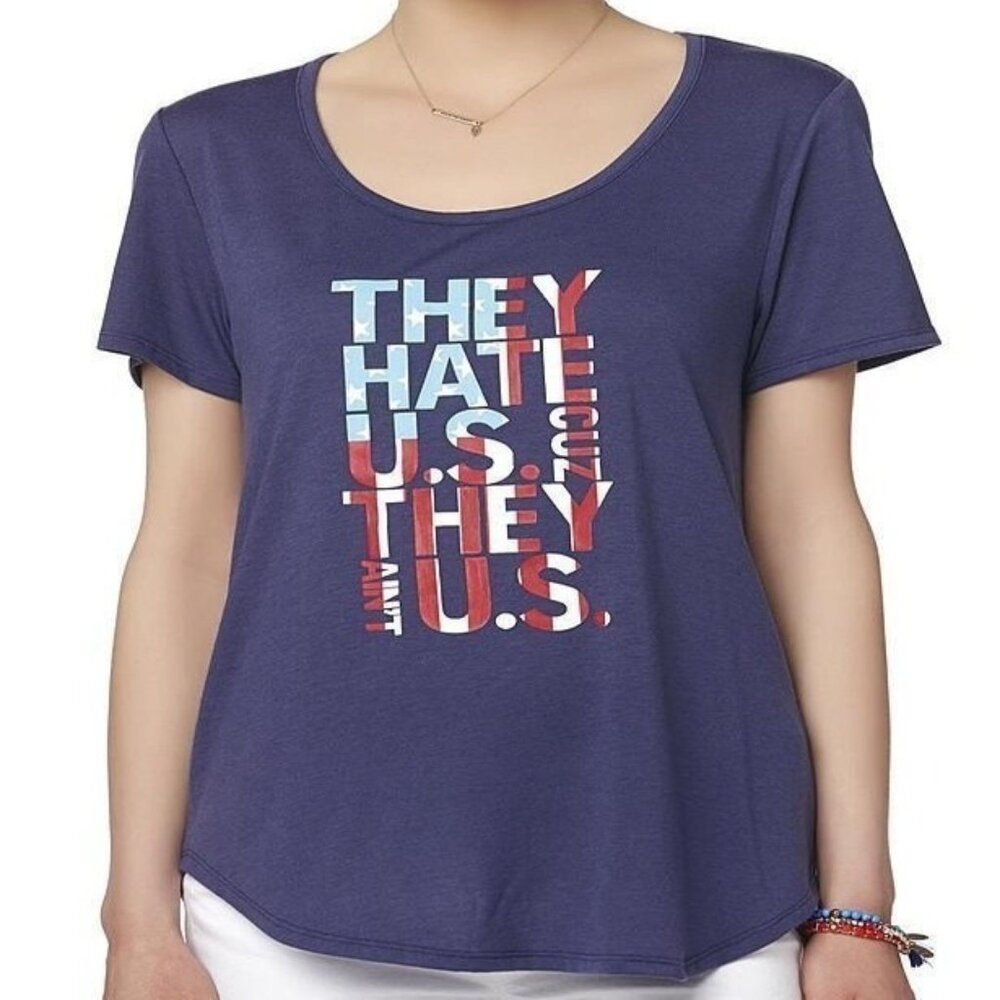 Juniors' SIZE 3X Graphic T-Shirt - "They Hate US cuz They Ain't US" New w/tags.